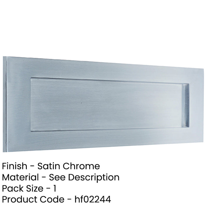 Premium Satin Chrome Letterplates 254x100mm Stylish Home Signage External Front Door Letter Plate-1