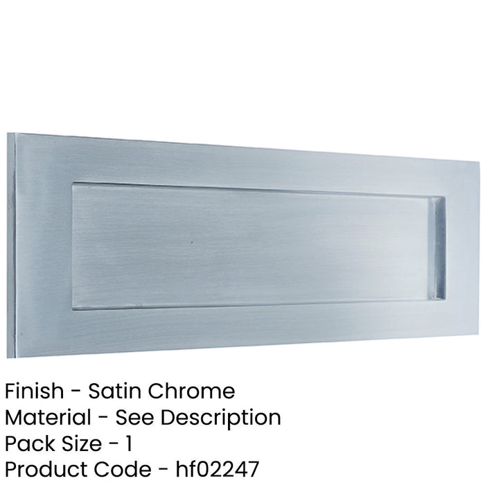 Elegant Satin Chrome Plain Letterplates 250x76mm Stylish Home Decor External Front Door Letter Plate-1