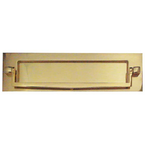 Elegant Polished Brass Postal Knocker 250x76mm Stylish Entryways External Front Door Letter Plate