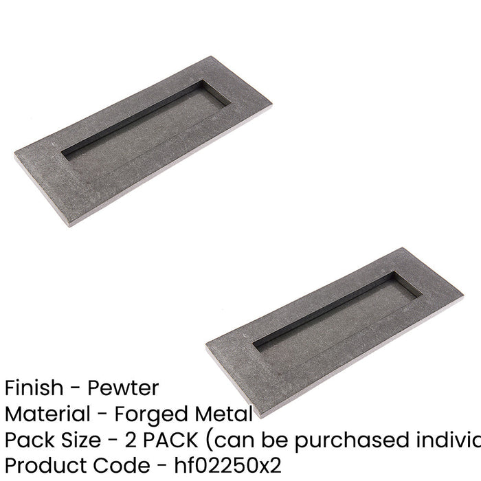 PACK High-Quality Pewter Letter Plates 300x112mm Custom Signage External Front Door Letter Plate-1