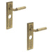PACK Elegant Antique Brass Bathroom Door Handle with Backplate Solid Brass Interior Lever (1)