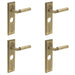 PACK Elegant Antique Brass Bathroom Door Handle with Backplate Solid Brass Interior Lever