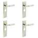 PACK Stylish Polished Nickel Bathroom Door Handle with Backplate Solid Brass Interior Lever