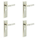 PACK Luxurious Euro Backplate Door Handle Polished Nickel Solid Brass Interior Lever