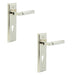 PACK Luxurious Polished Nickel Door Handle with Euro Backplate Solid Brass Interior Lever (1)