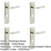 PACK Luxurious Polished Nickel Door Handle with Euro Backplate Solid Brass Interior Lever-1