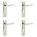 PACK Luxurious Polished Nickel Door Handle with Euro Backplate Solid Brass Interior Lever