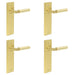 PACK Stylish Satin Brass Door Handle Latch Backplate Modern Homes Solid Brass Interior Lever