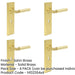 PACK Elegant Satin Brass Door Handle Lock Backplate Modern Homes Solid Brass Interior Lever-1