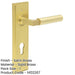 Satin Brass Door Handle with Euro Backplate Stylish Interiors Solid Brass Interior Lever-1