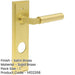 Satin Brass Bathroom Door Handle with Stylish Backplate Solid Brass Interior Lever-1