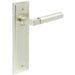 Stylish Satin Nickel Door Handle Latch Backplate Modern Homes Solid Brass Interior Lever