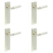 PACK Stylish Satin Nickel Door Handle Latch Backplate Modern Homes Solid Brass Interior Lever