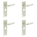 PACK Satin Nickel Bathroom Door Handle with Backplate Modern Homes Solid Brass Interior Lever