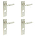 PACK Satin Nickel Door Handle with Backplate Modern Bathrooms Solid Brass Interior Lever