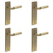 PACK Elegant Antique Brass Door Handle Latch Backplate Modern Homes Solid Brass Interior Lever