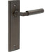 Elegant Dark Bronze Door Handle Latch with Backplate Modern Homes Solid Brass Interior Lever