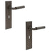 PACK Elegant Dark Bronze Door Handle Lock Backplate Modern Homes Solid Brass Interior Lever (1)