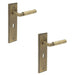 PACK Antique Brass Door Handle Lock Backplate Modern Homes Solid Brass Interior Lever (1)