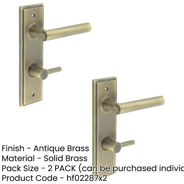 PACK Luxurious Antique Brass Bathroom Door Handle with Backplate Turn Release Solid Brass Interior Lever (1)-1