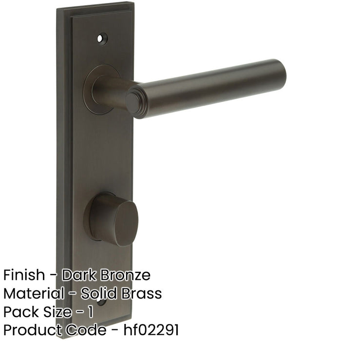 Elegant Dark Bronze Bathroom Door Handle with Turn Release Mechanism Solid Brass Interior Lever-1