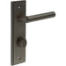 Elegant Dark Bronze Bathroom Door Handle with Turn Release Mechanism Solid Brass Interior Lever