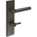 Luxurious Dark Bronze Bathroom Door Handle with Backplate Turn Release Solid Brass Interior Lever (1)