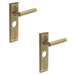 PACK Antique Brass Door Handle with Backplate Bathrooms Homes Solid Brass Interior Lever (1)