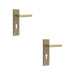 PACK Elegant Antique Brass Door Handle with Euro Backplate Solid Brass Interior Lever (5)