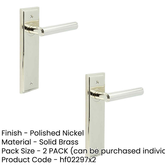 PACK Luxurious Polished Nickel Door Handle Latch Backplate Elegant Interiors Solid Brass Interior Lever (1)-1