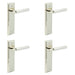 PACK Luxurious Polished Nickel Door Handle Latch Backplate Elegant Interiors Solid Brass Interior Lever