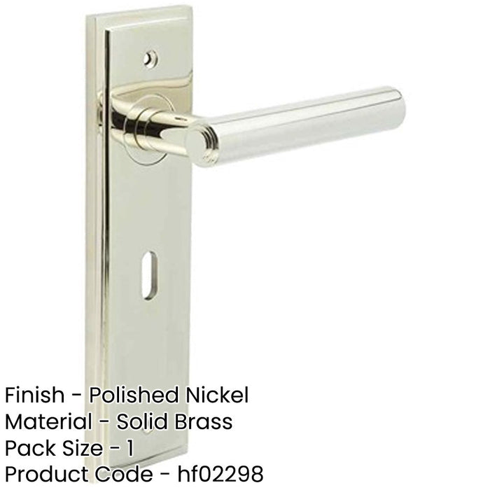 Elegant Polished Nickel Door Handle Lock Backplate Home Decor Solid Brass Interior Lever-1