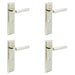 PACK Elegant Polished Nickel Door Handle Lock Backplate Home Decor Solid Brass Interior Lever