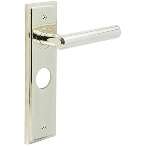 Elegant Dark Bronze Door Handle with Backplate Bathroom Solid Brass Interior Lever