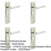 PACK Elegant Polished Nickel Door Handle with Euro Backplate Homes Solid Brass Interior Lever-1