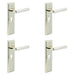 PACK Elegant Polished Nickel Door Handle with Euro Backplate Homes Solid Brass Interior Lever