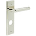 Polished Nickel Door Handle with Elegant Backplate Bathrooms Solid Brass Interior Lever