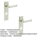 PACK Polished Nickel Door Handle with Elegant Backplate Bathrooms Solid Brass Interior Lever (1)-1