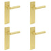 PACK Elegant Satin Brass Door Handle Latch Backplate Home Solid Brass Interior Lever