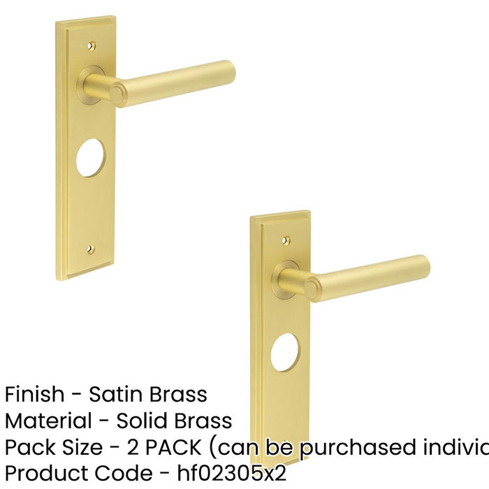 PACK Elegant Satin Brass Bathroom Door Handle with Backplate Solid Brass Interior Lever (1)-1