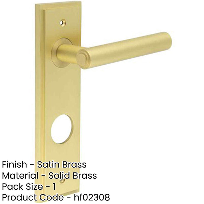 Elegant Satin Brass Bathroom Door Handle with Versatile Backplate Options Solid Brass Interior Lever-1