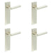 PACK Satin Nickel Door Handle Latch Backplate Elegant Brass Design Solid Brass Interior Lever