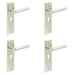 PACK Satin Nickel Euro Backplate Door Handle Elegant Solid Brass Design Solid Brass Interior Lever