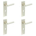 PACK Satin Nickel Euro Backplate Door Handle Elegant Solid Brass Lever Solid Brass Interior Lever