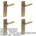 PACK Elegant Antique Brass Door Handle Latch Backplate Timeless Appeal Solid Brass Interior Lever-1
