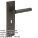 Elegant Dark Bronze Door Handle Lock Backplate Home Office Solid Brass Interior Lever-1