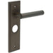 Elegant Dark Bronze Bathroom Door Handle with Backplate Solid Brass Interior Lever (1)