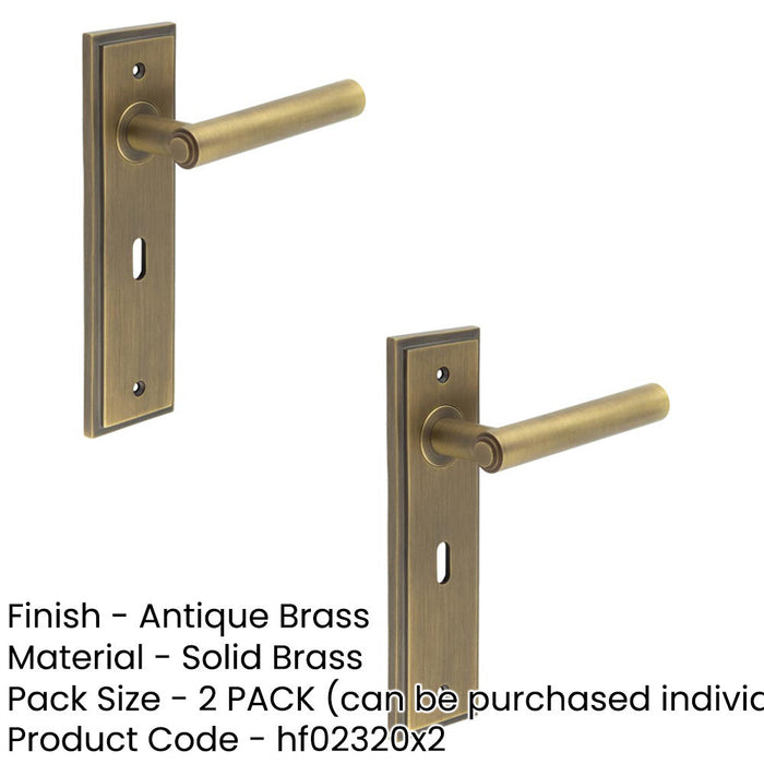 PACK Antique Brass Door Handle Lock Backplate Elegant Durable Solid Brass Interior Lever (1)-1