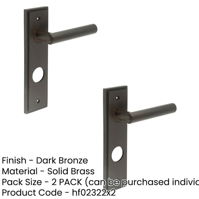 PACK Luxurious Dark Bronze Door Handle with Backplate Bathrooms Solid Brass Interior Lever (1)-1