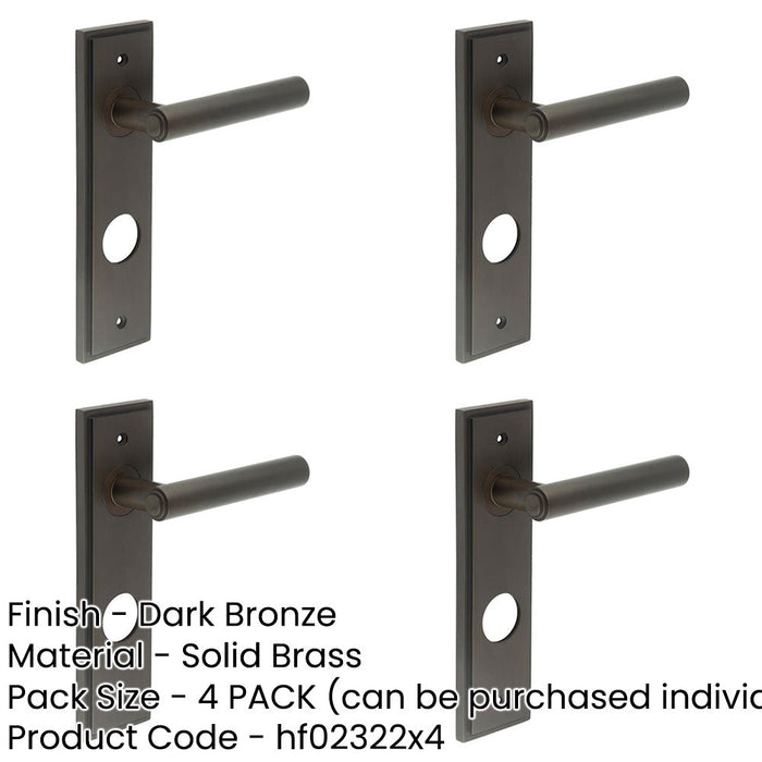 PACK Luxurious Dark Bronze Door Handle with Backplate Bathrooms Solid Brass Interior Lever-1